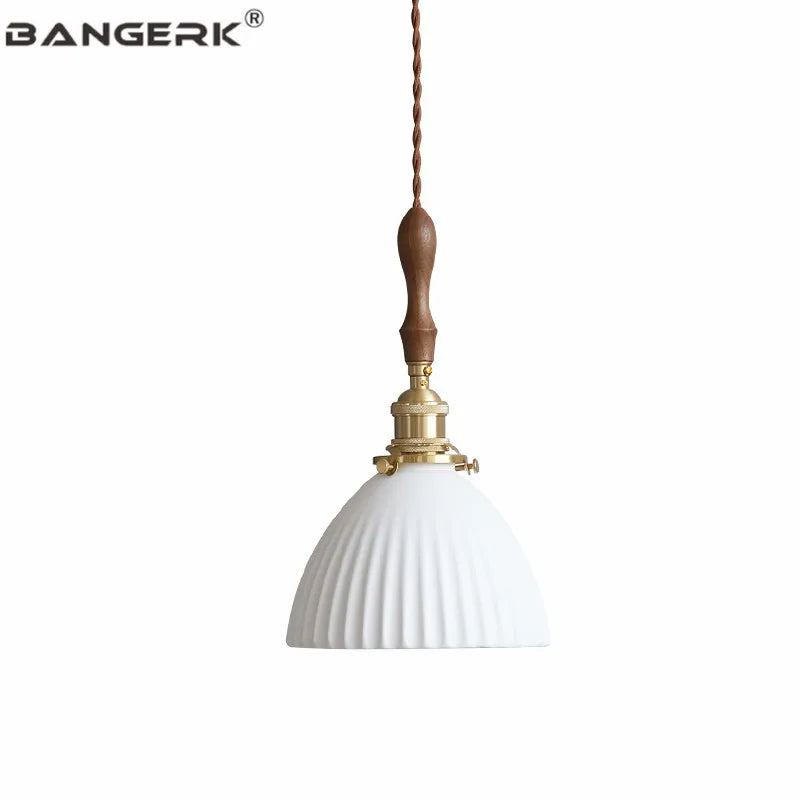 lustre nordique vintage en céramique et laiton luminaire suspendu