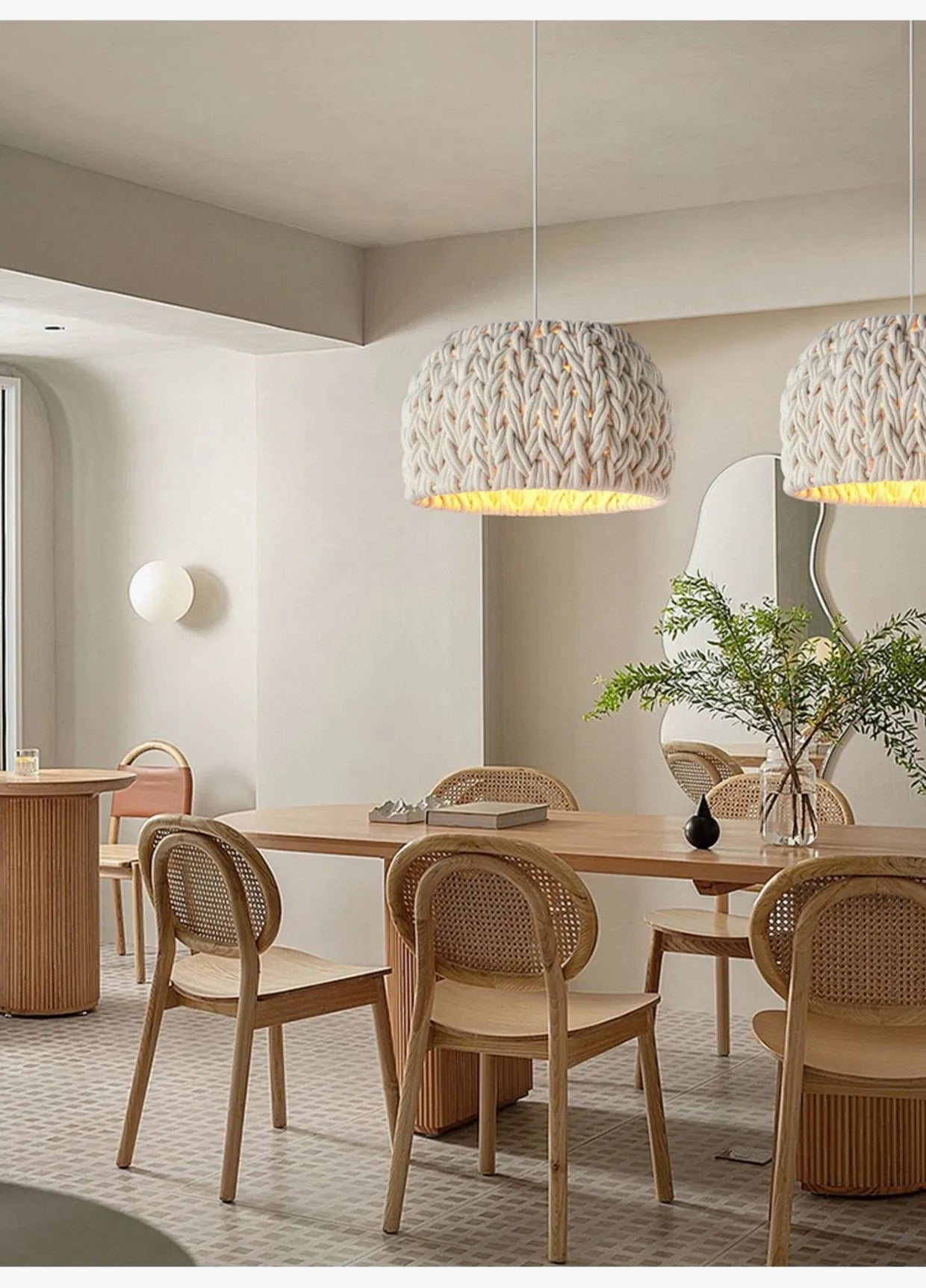 lustre nordique wabi sabi tricoté corde minimalisme led