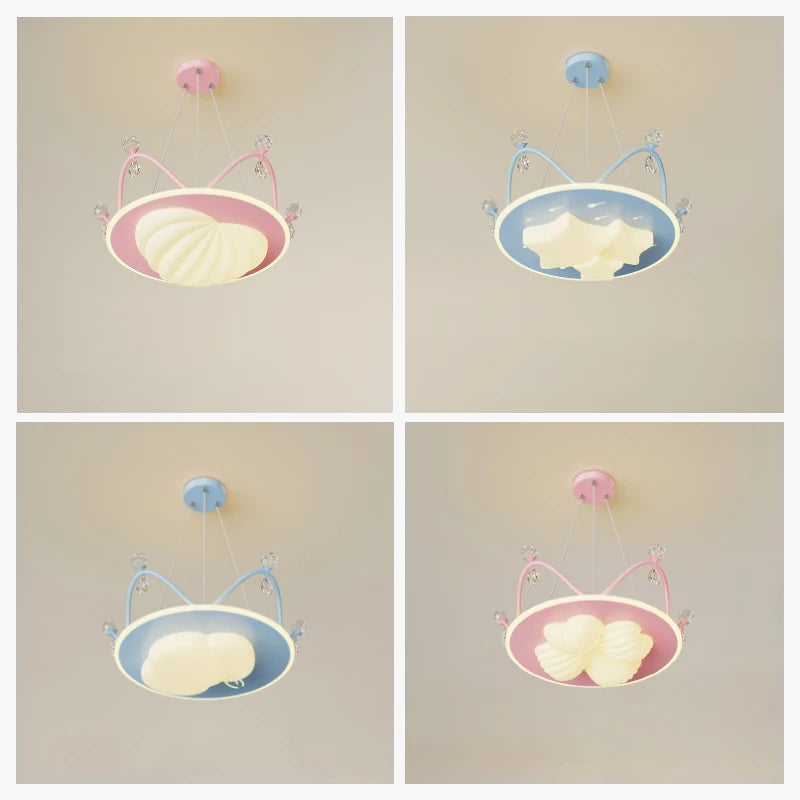 lustre nuage cristal romantique pour chambre d'enfant décoratif
