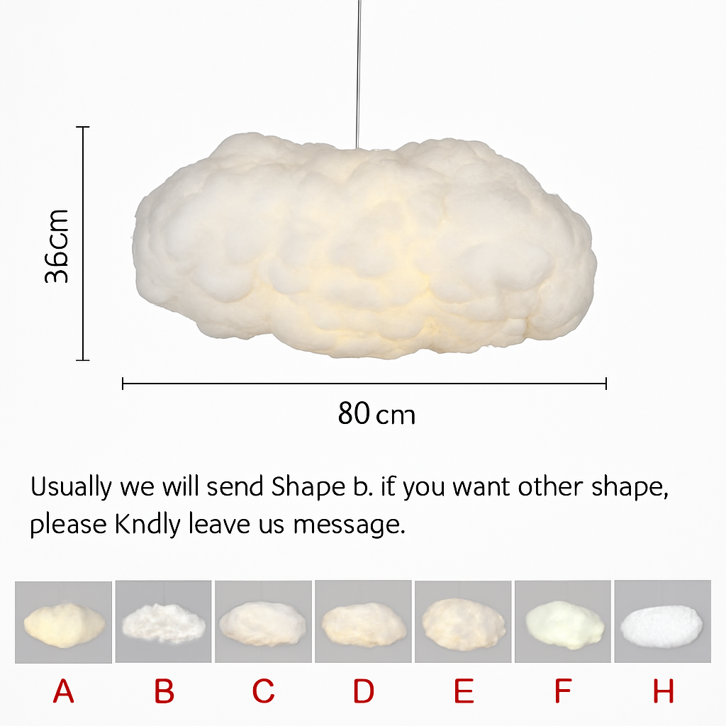 lustre nuages blancs en soie coton led pour enfants