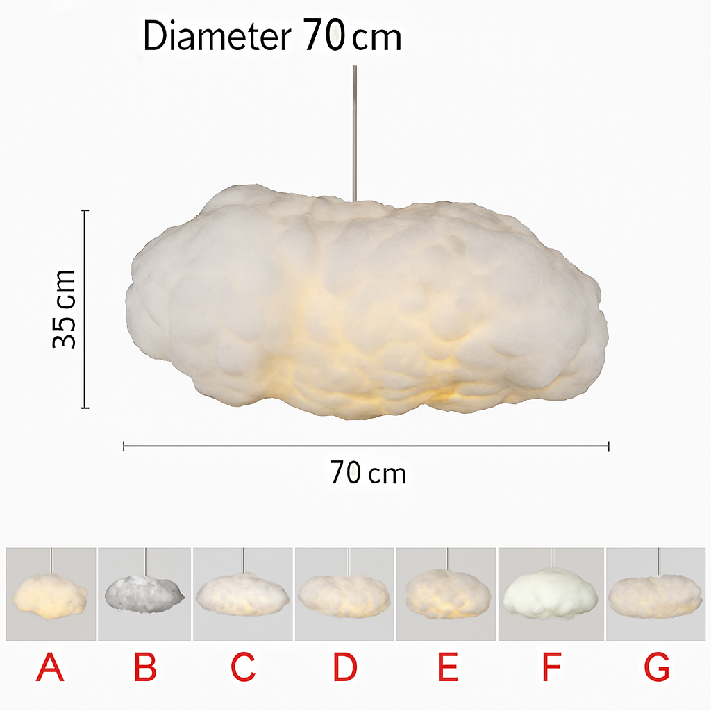 lustre nuages blancs en soie coton led pour enfants