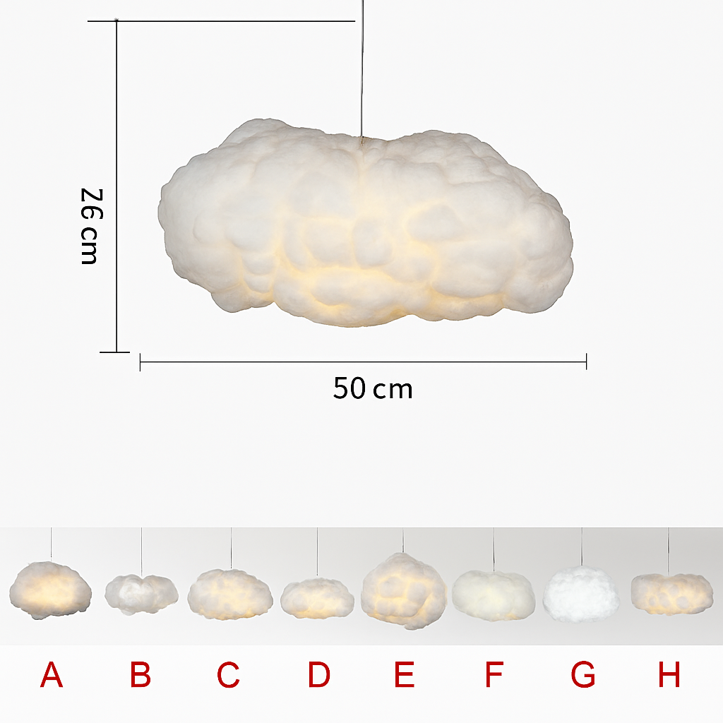 lustre nuages blancs en soie coton led pour enfants