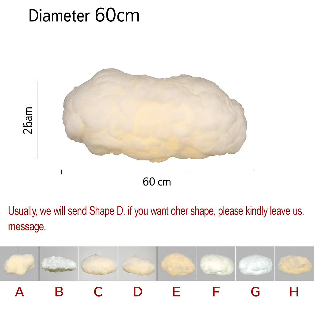 lustre nuages blancs en soie coton led pour enfants