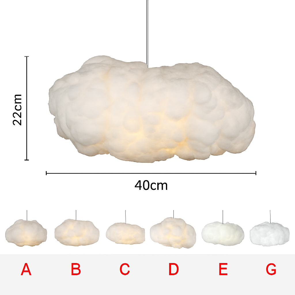 lustre nuages blancs en soie coton led pour enfants