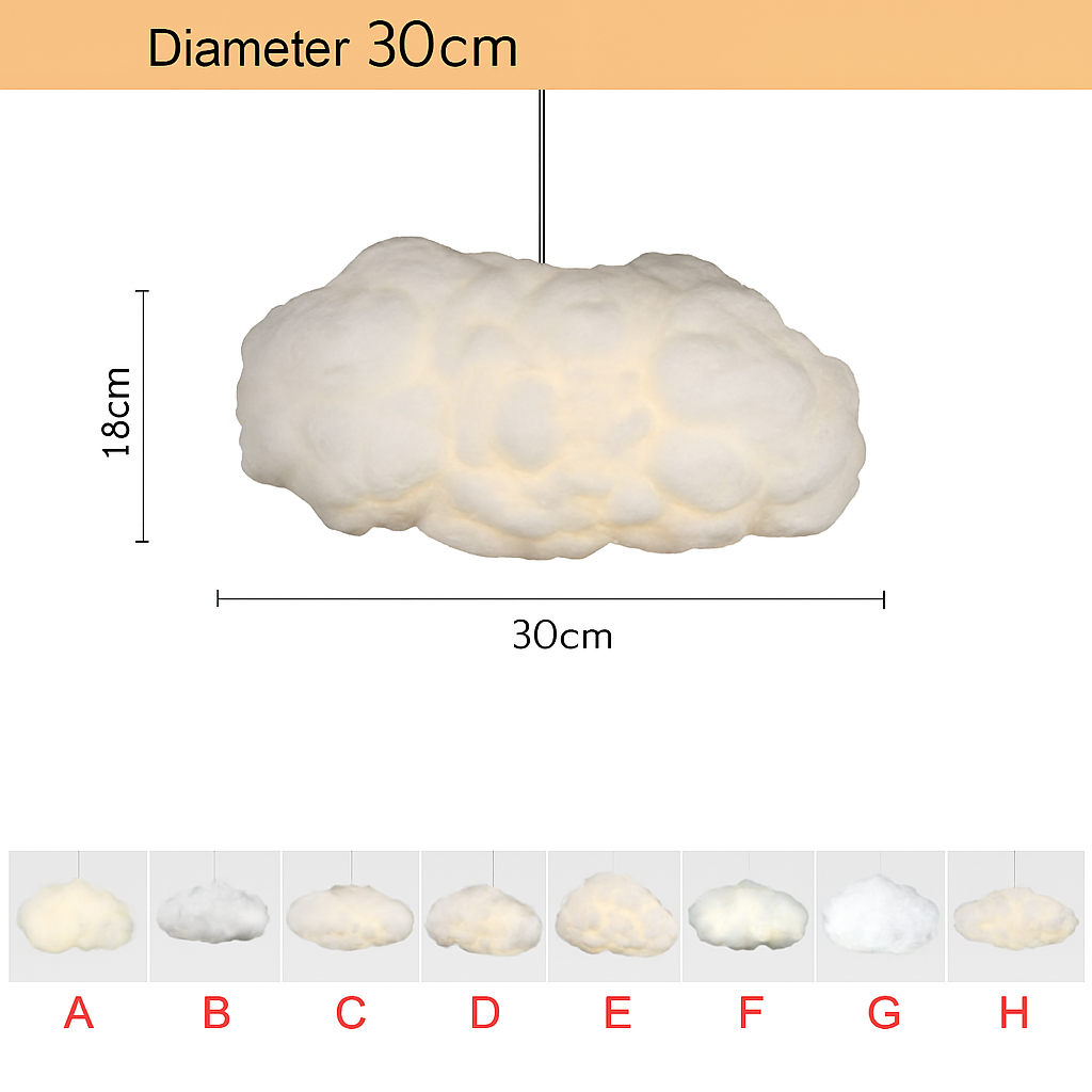 lustre nuages blancs en soie coton led pour enfants