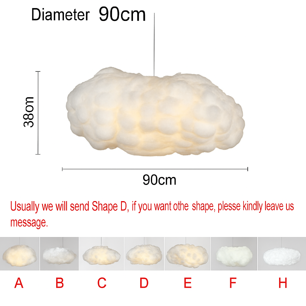 lustre nuages blancs en soie coton led pour enfants