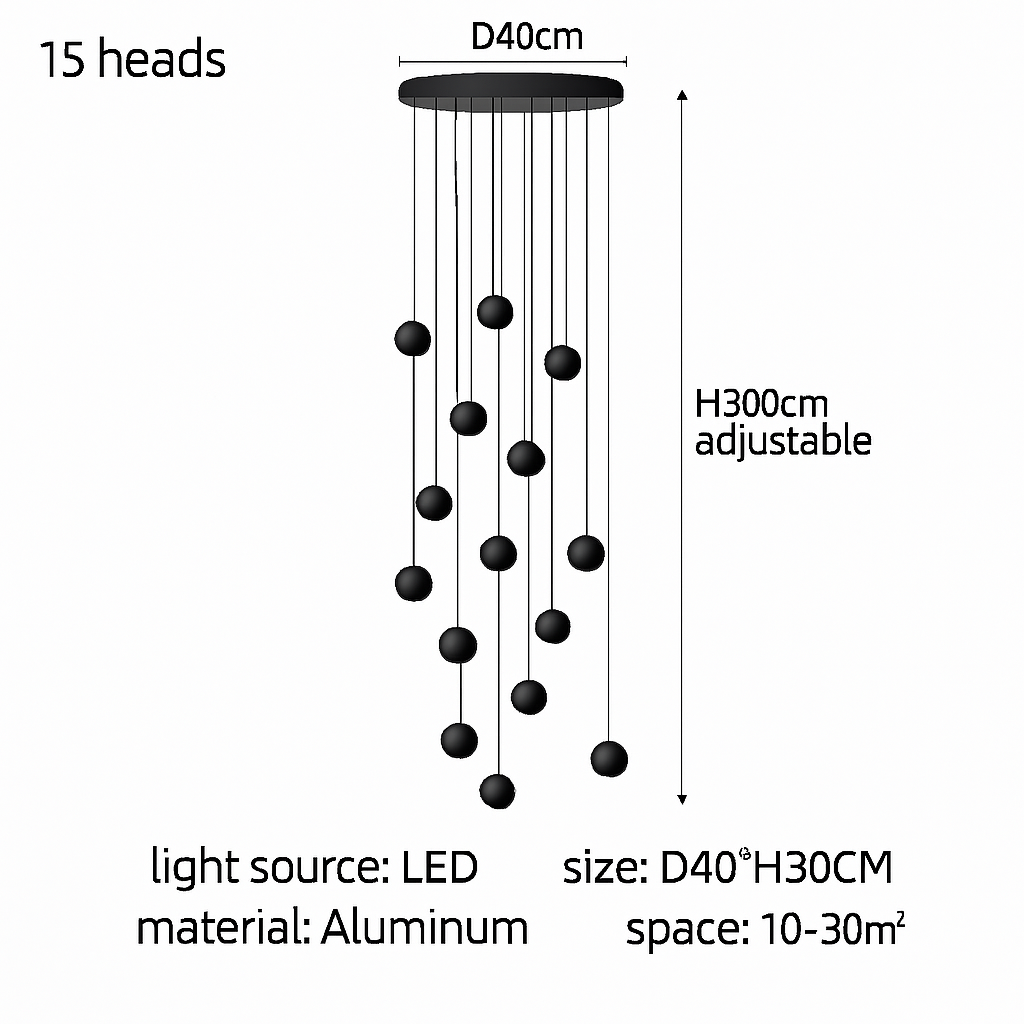 lustre orb design circulaire décoratif pour penthouse