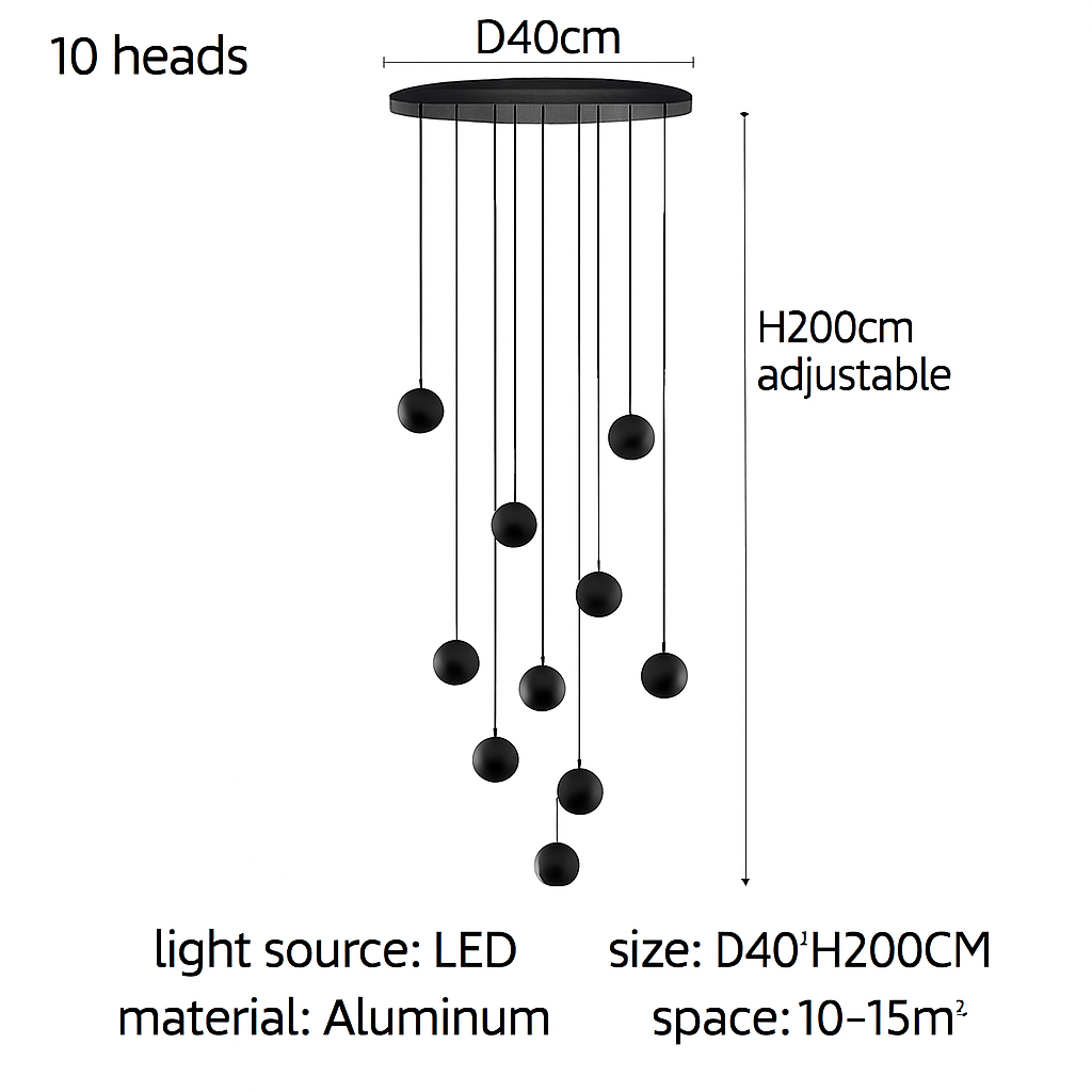 lustre orb design circulaire décoratif pour penthouse