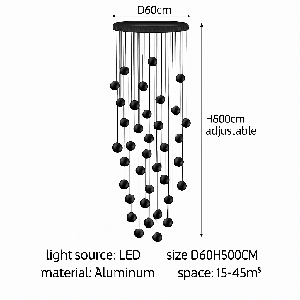 lustre orb design circulaire décoratif pour penthouse