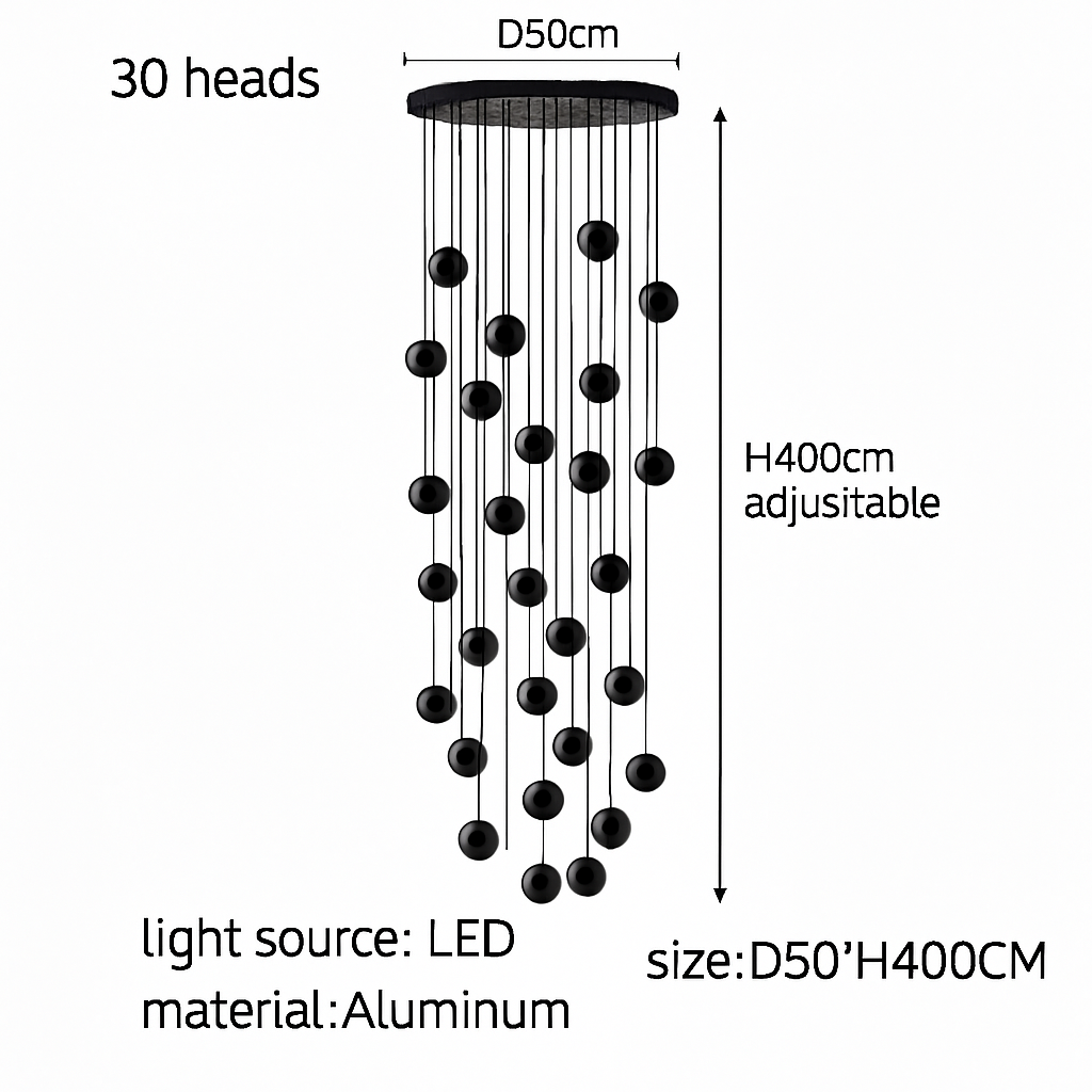 lustre orb design circulaire décoratif pour penthouse