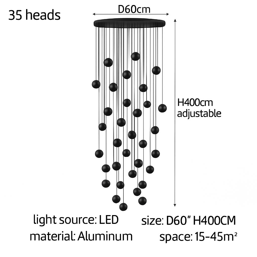 lustre orb design circulaire décoratif pour penthouse