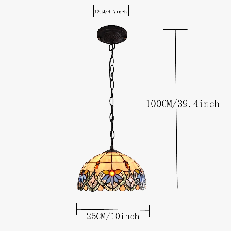 lustre orchidée style tiffany en verre teinté pour intérieur élégant
