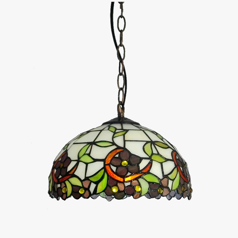 lustre orchidée style tiffany en verre teinté pour intérieur élégant