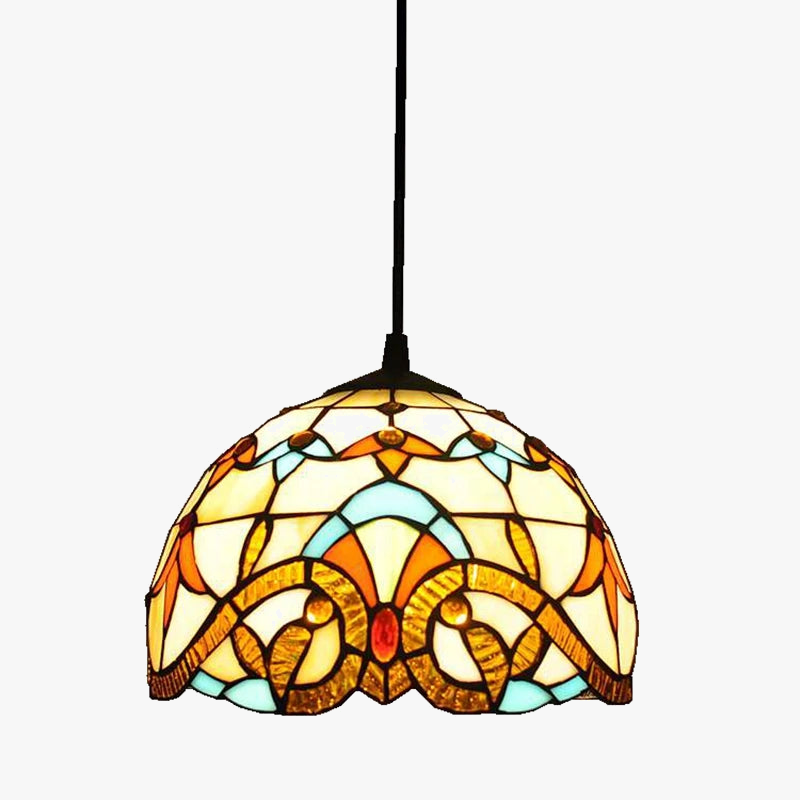lustre orchidée style tiffany en verre teinté pour intérieur élégant