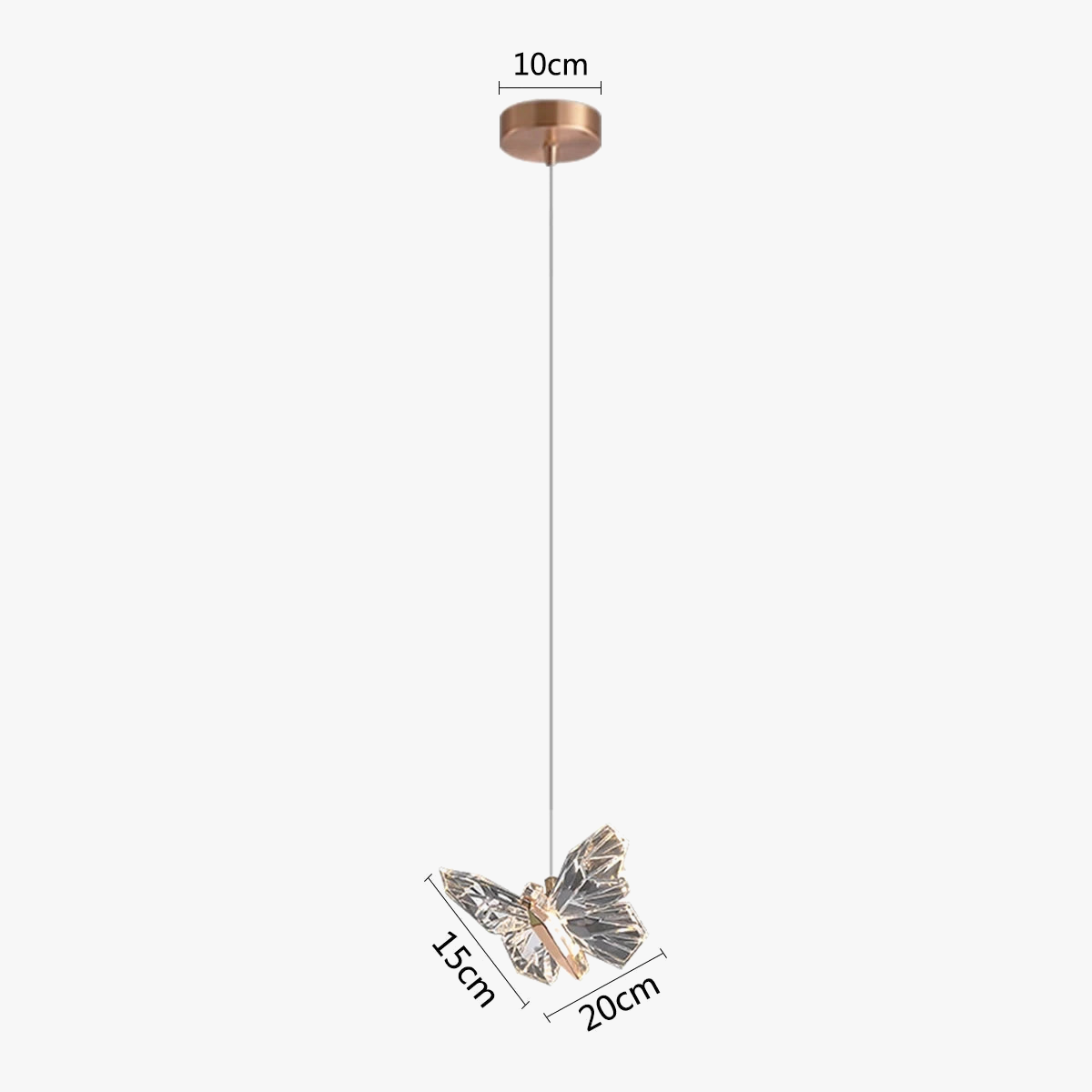 lustre papillon en cristal pour décoration d'intérieur élégante