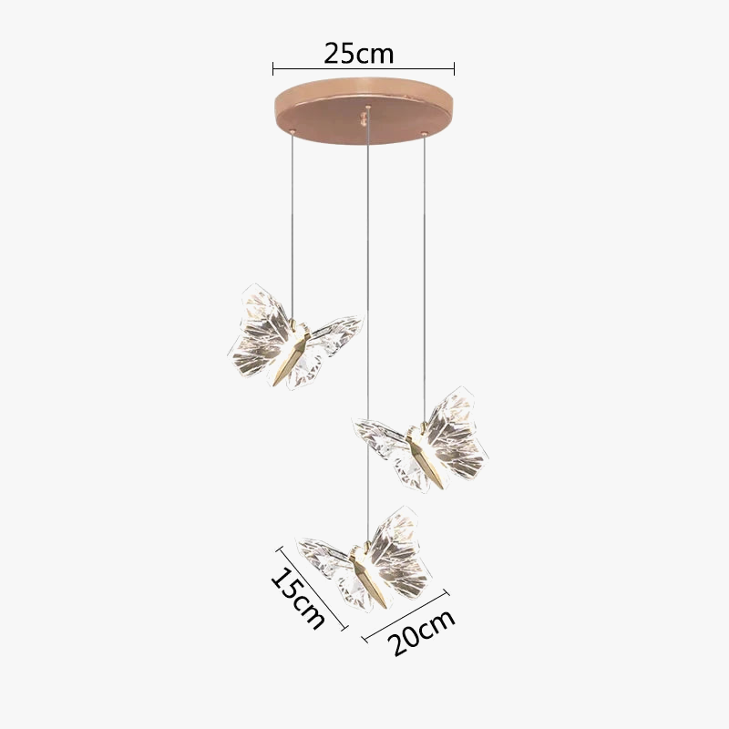 lustre papillon en cristal pour décoration d'intérieur élégante