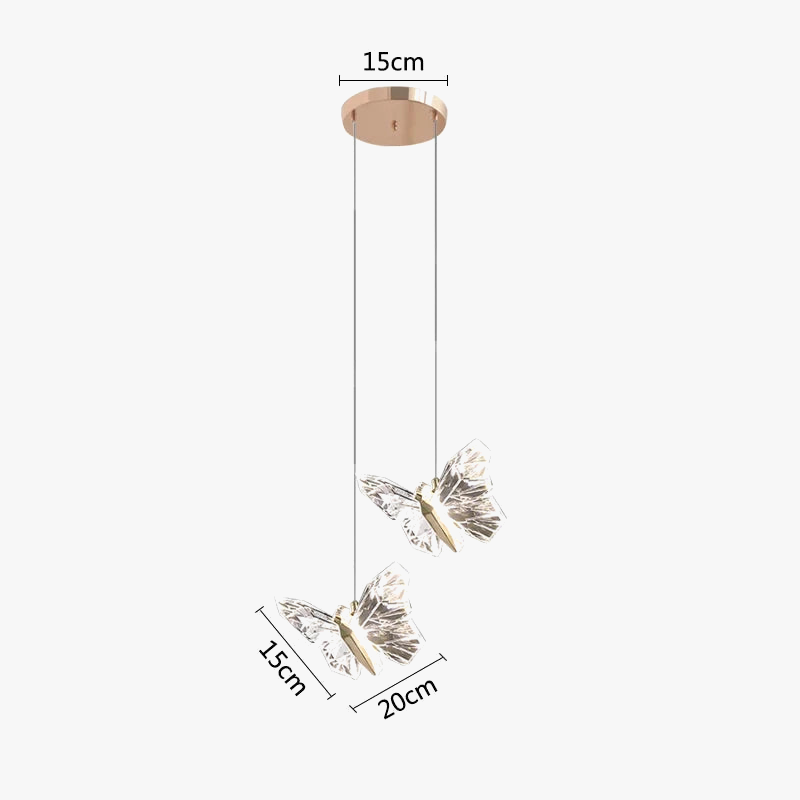 lustre papillon en cristal pour décoration d'intérieur élégante