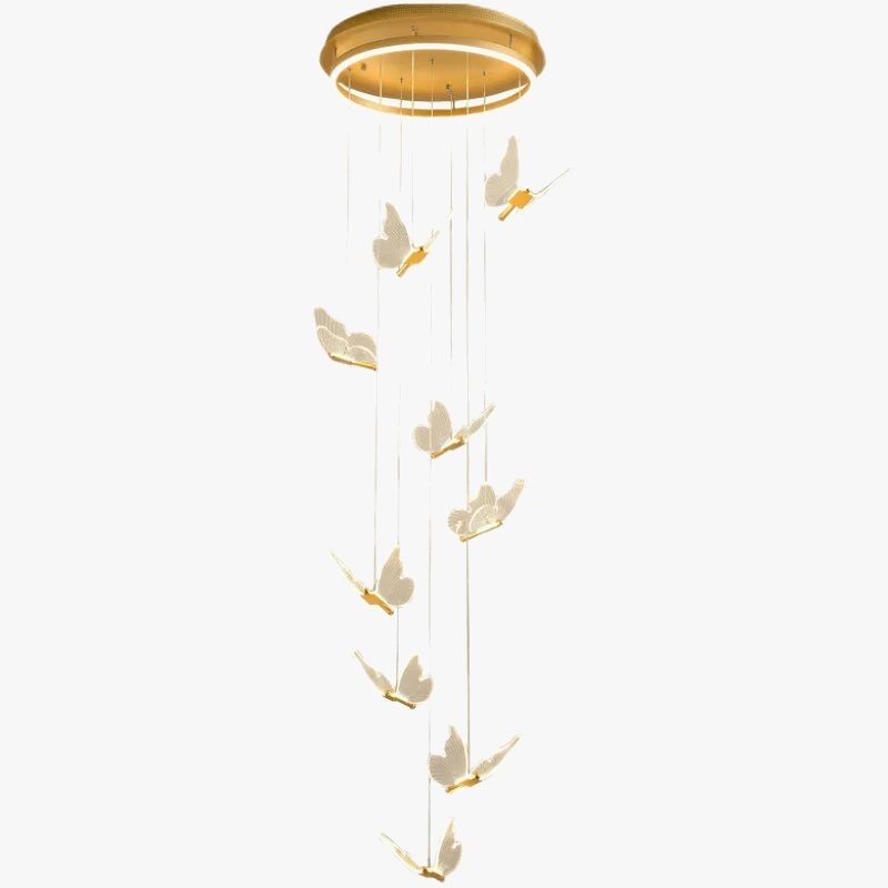Lustre Papillon LED Acrylique Salle Escalier Suspension