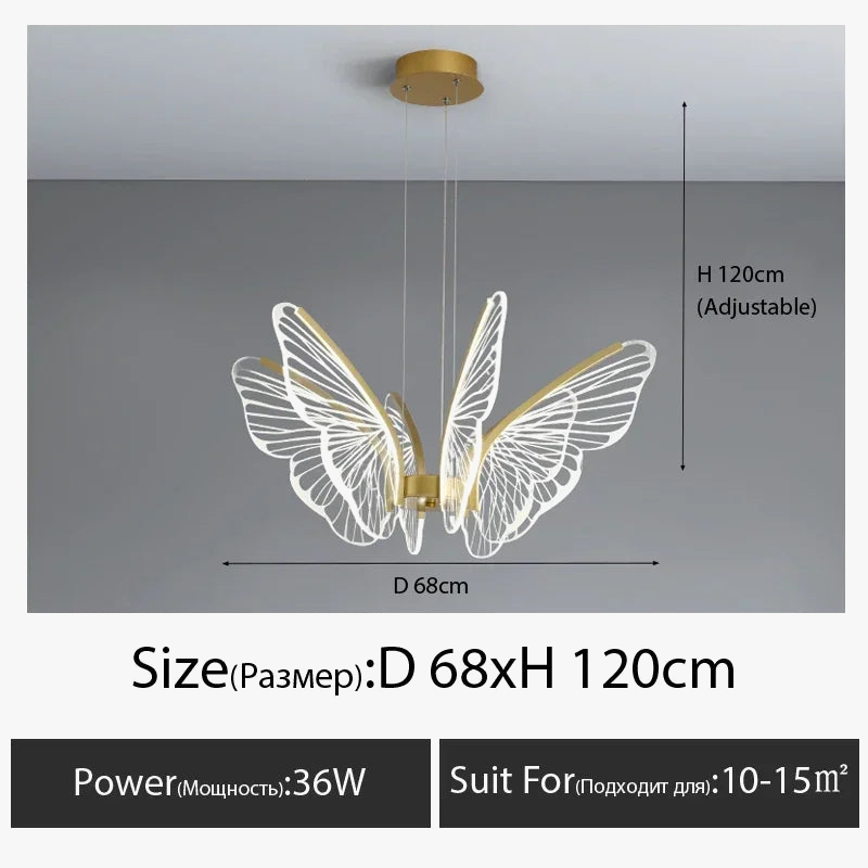 lustre papillon moderne créatif lampe décorative intelligente