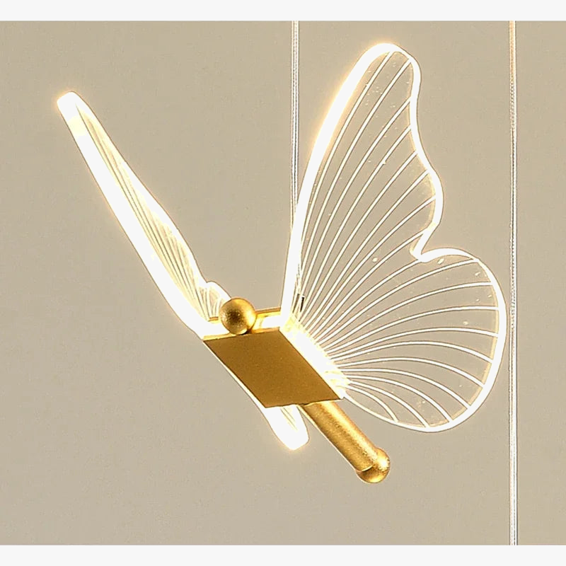 lustre papillon transparent design nordique suspension led