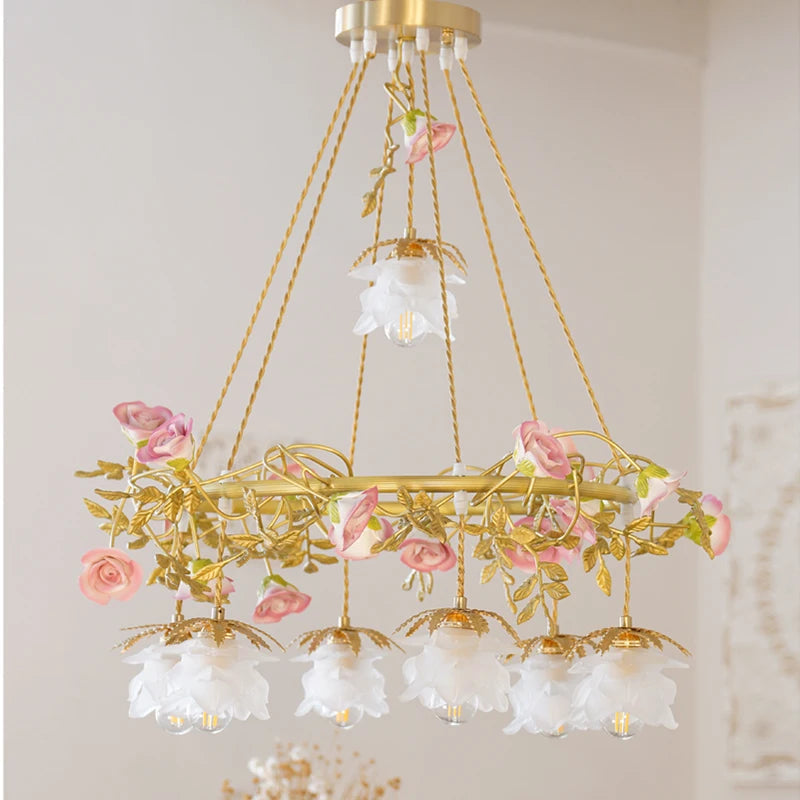 lustre pastoral français en céramique design luminaires suspendus