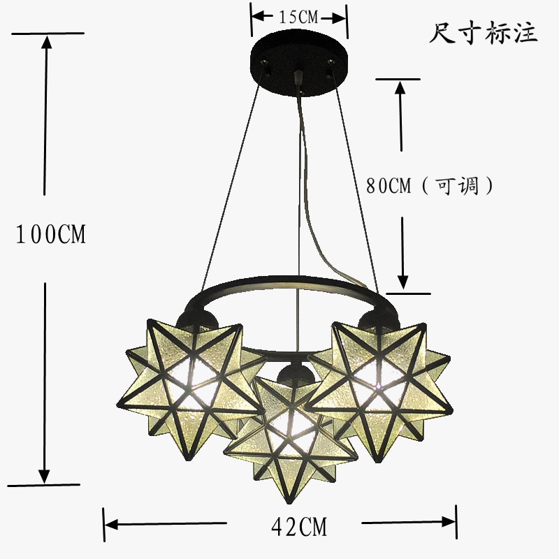 lustre pentacle créatif pour bar restaurant et intérieur