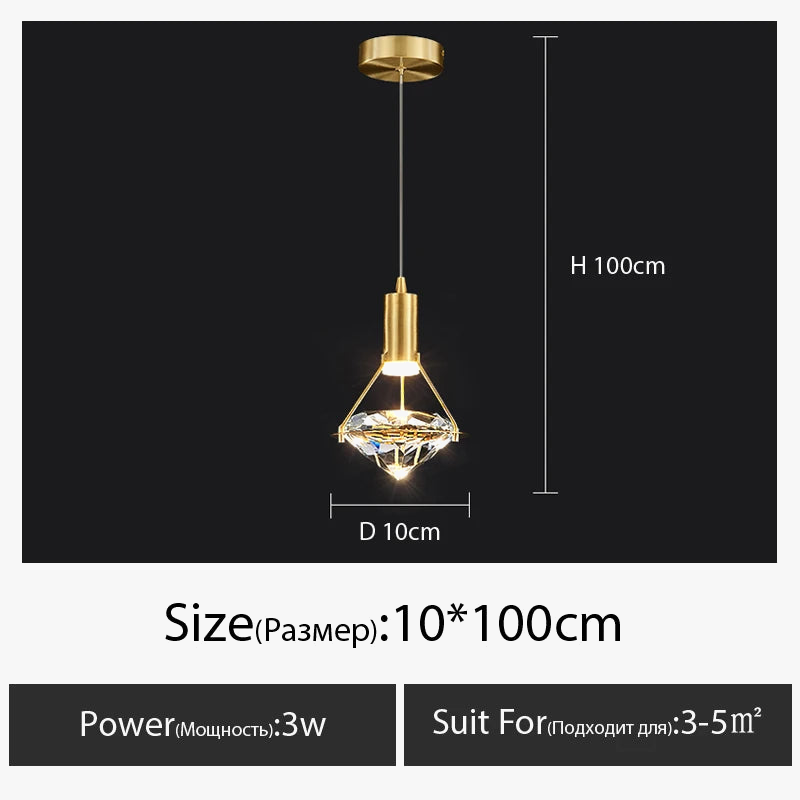 lustre personnalisable postmoderne en cristal avec led