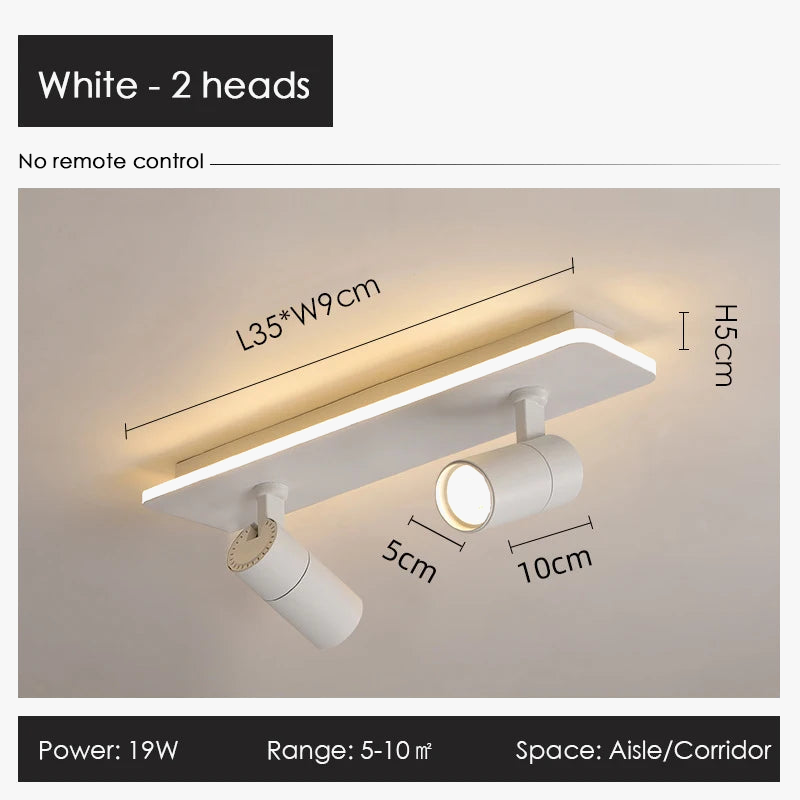 Plafonnier LED noir moderne projecteur