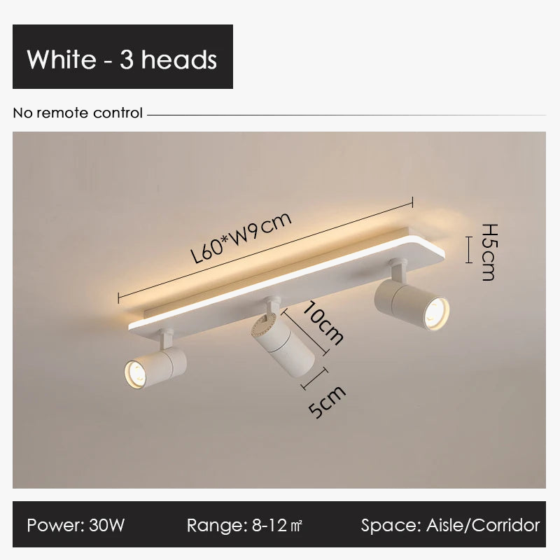 Plafonnier LED noir moderne projecteur