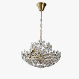 lustre plafond rétro fleur cristal led luxe décoration