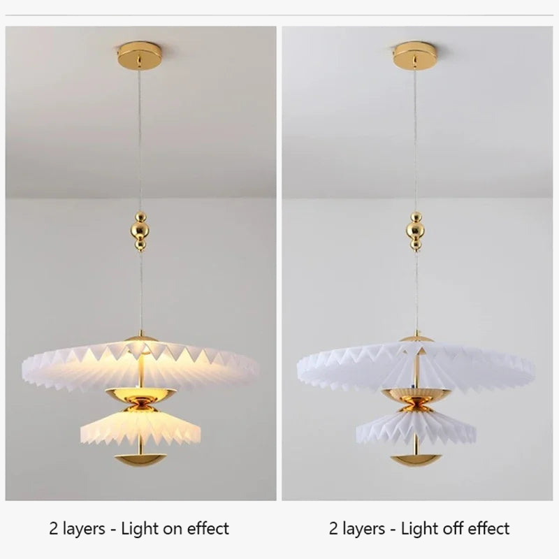 lustre plissé pliant minimaliste led soucoupe volante