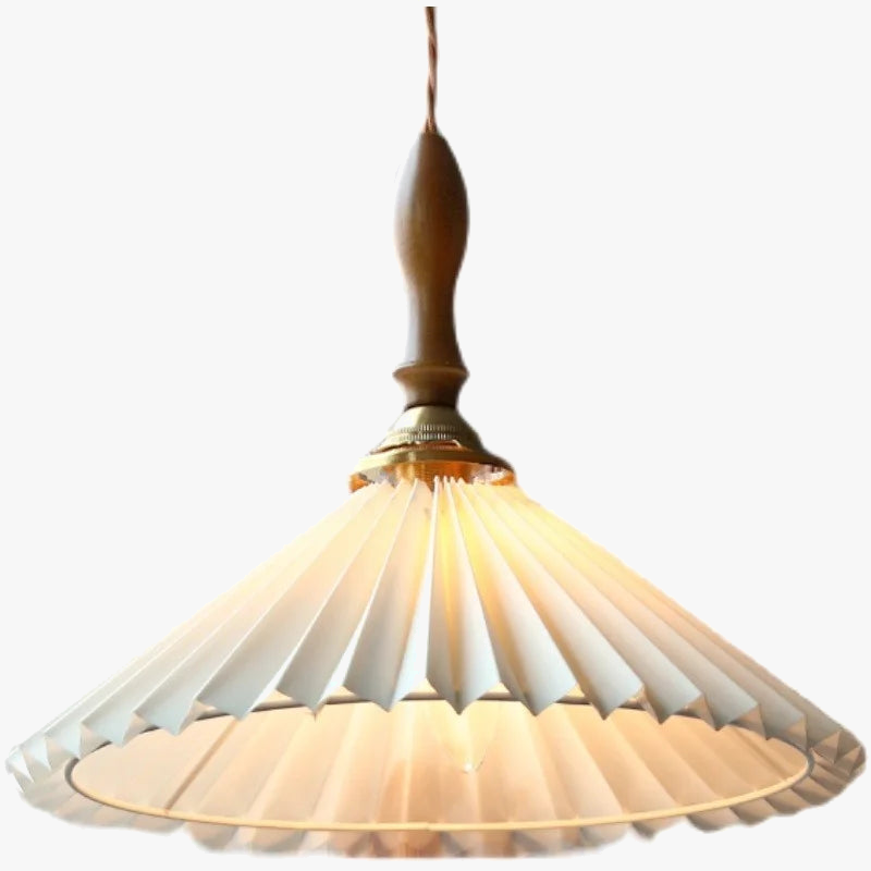 lustre plissé rétro japonais en noyer nordique pour intérieur