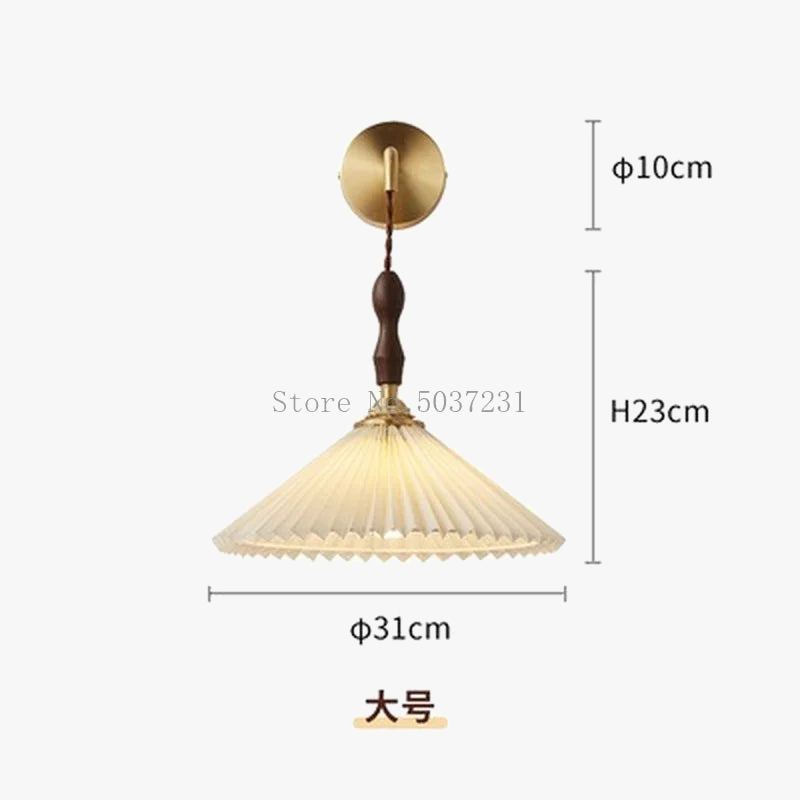 lustre plissé rétro japonais en noyer nordique pour intérieur
