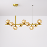 lustre post-moderne créatif en verre suspendu avec bande longue