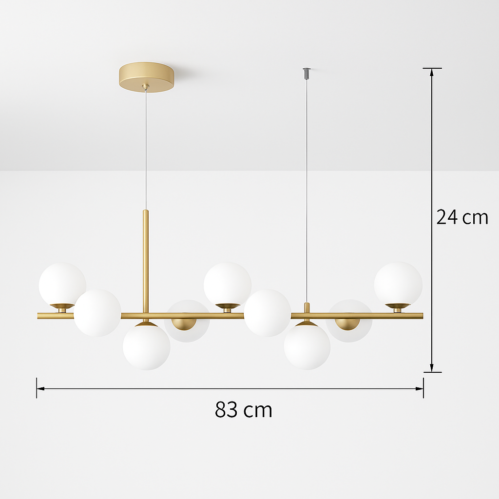 lustre post-moderne créatif en verre suspendu avec bande longue