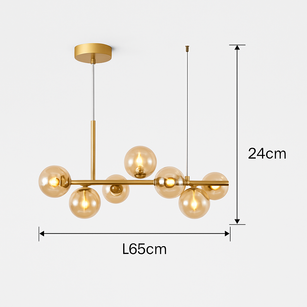 lustre post-moderne créatif en verre suspendu avec bande longue