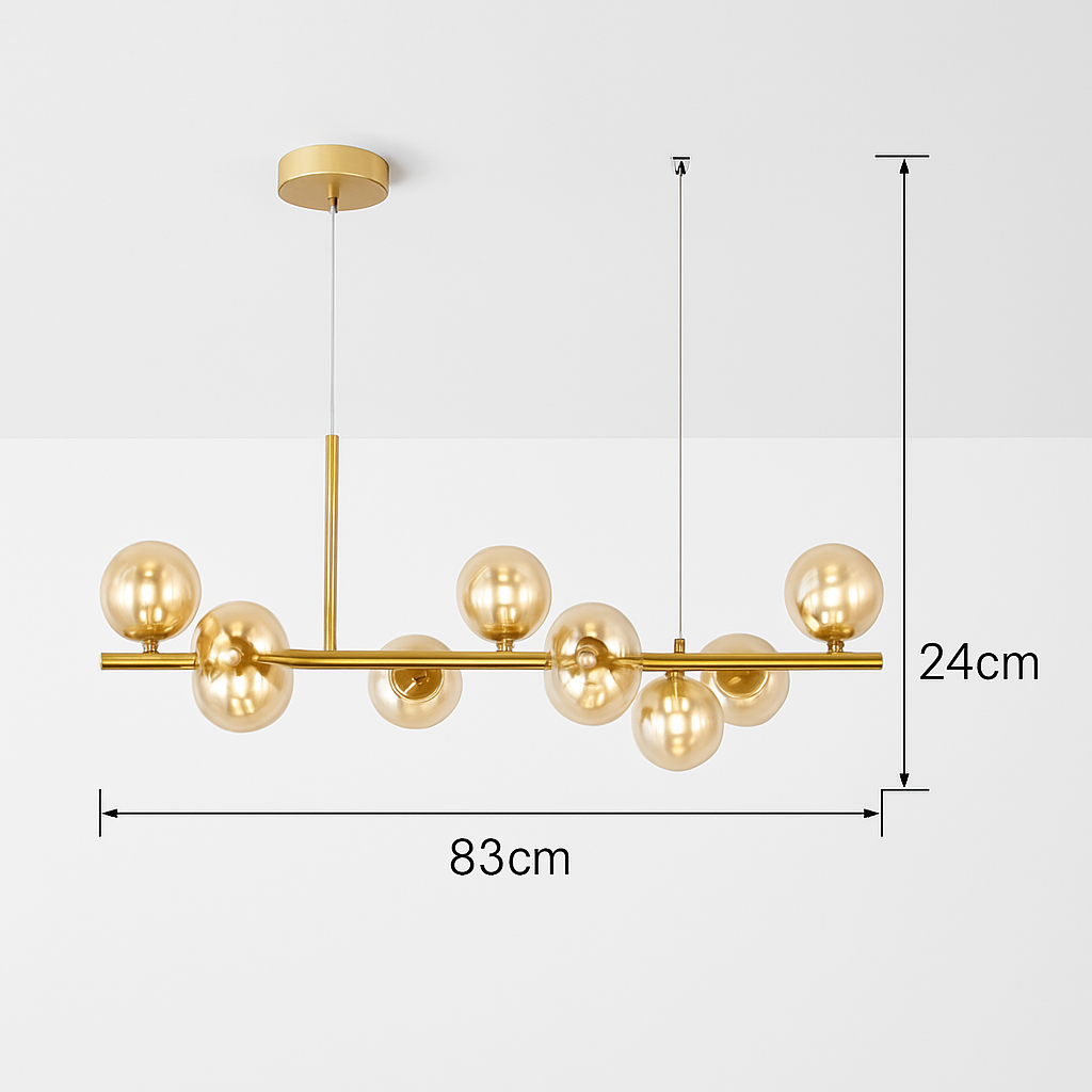 lustre post-moderne créatif en verre suspendu avec bande longue