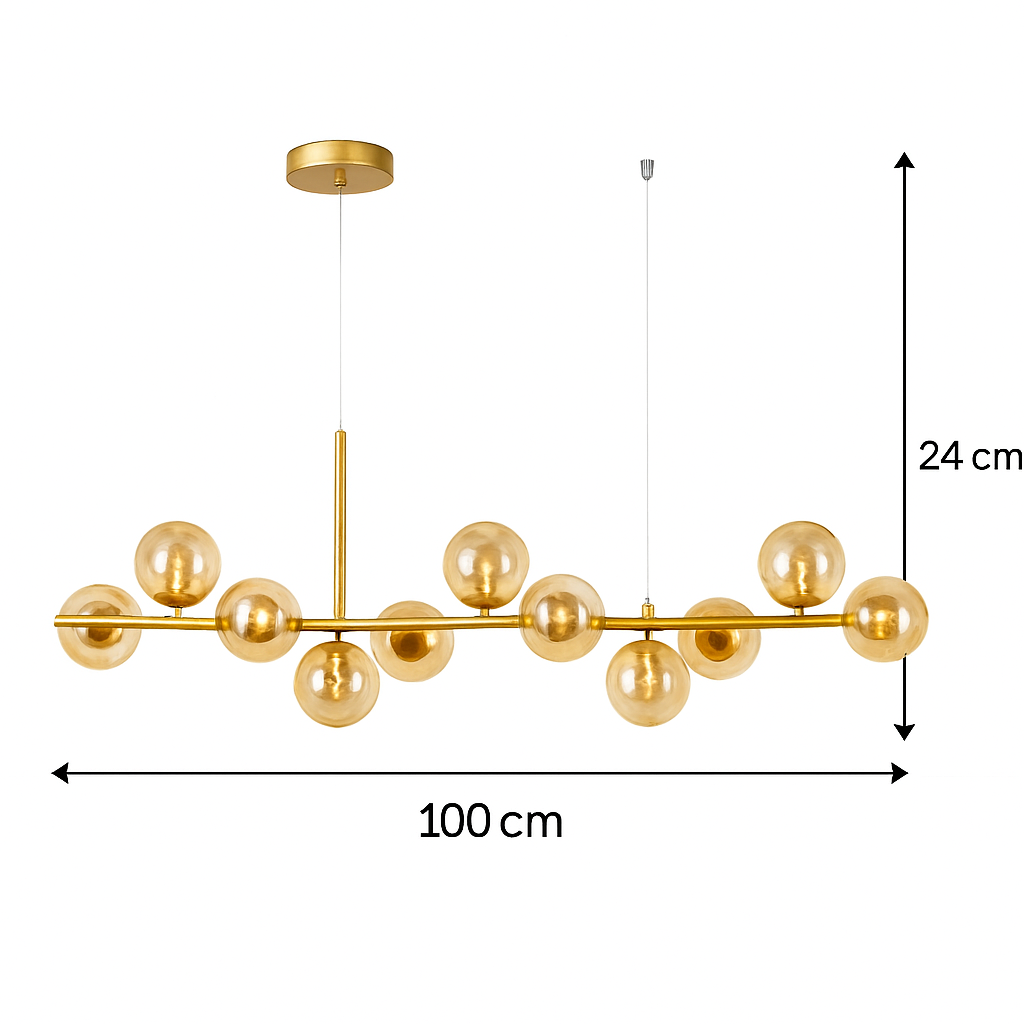 lustre post-moderne créatif en verre suspendu avec bande longue