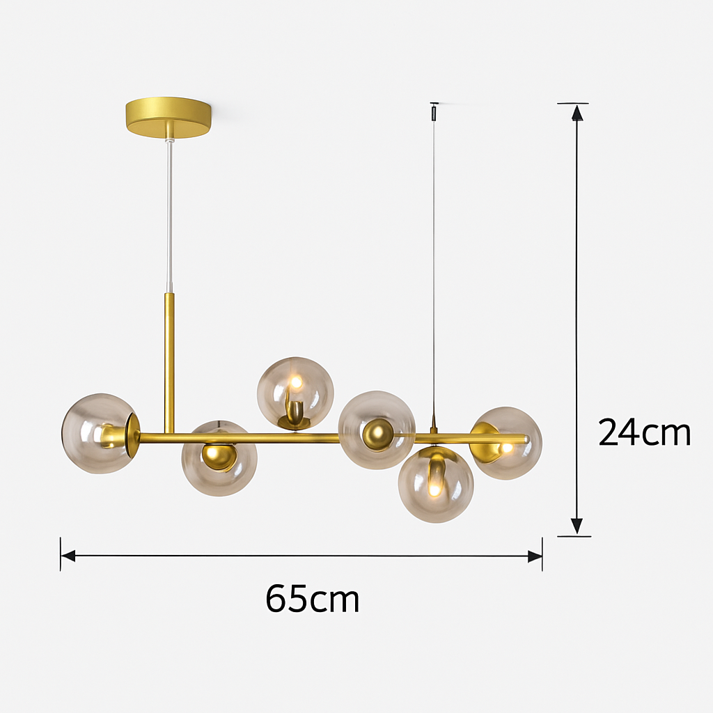 lustre post-moderne créatif en verre suspendu avec bande longue