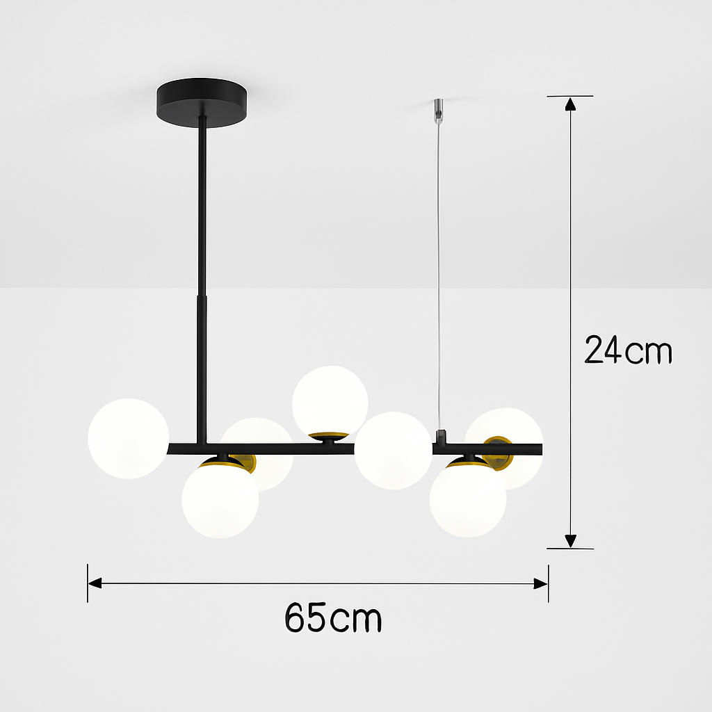 lustre post-moderne créatif en verre suspendu avec bande longue