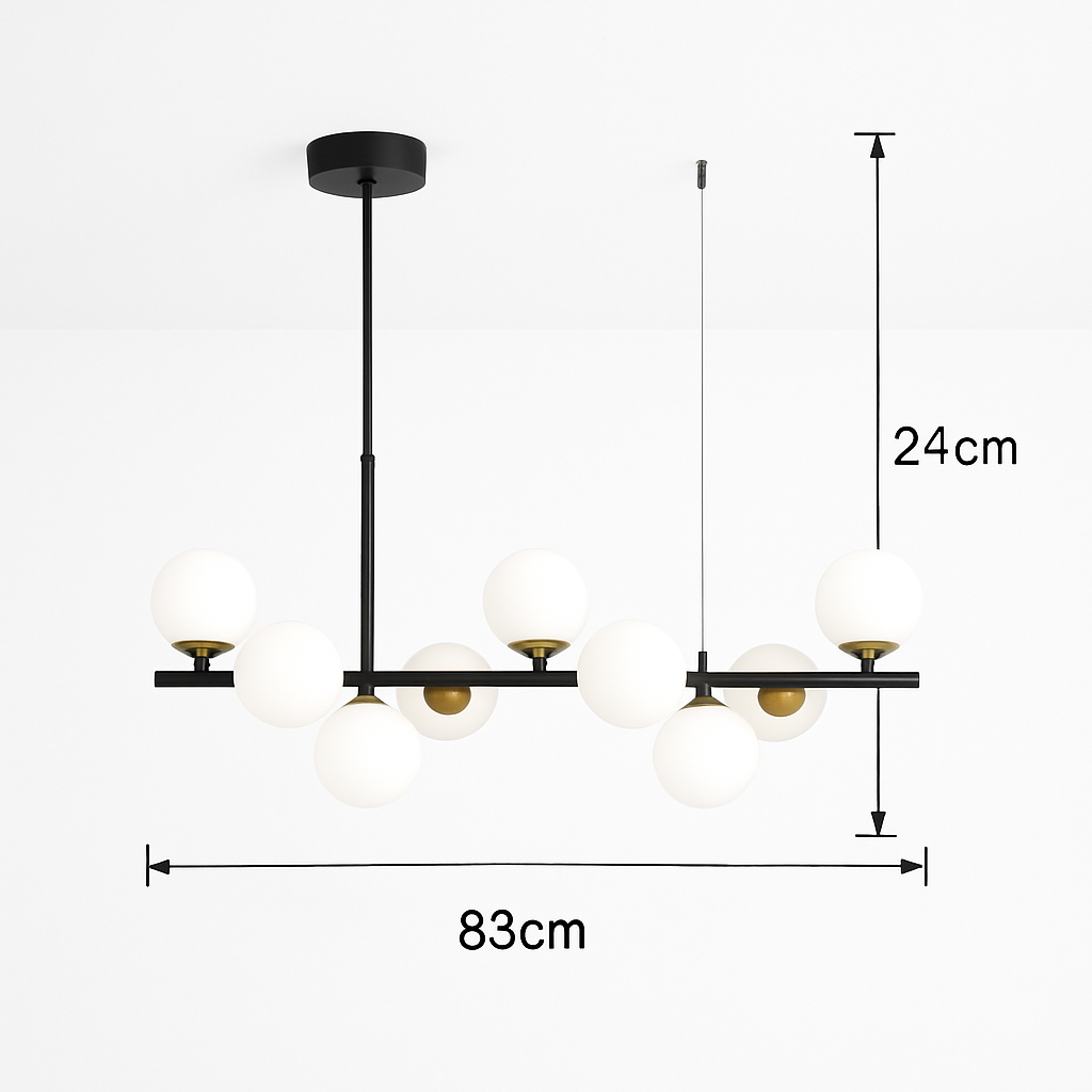 lustre post-moderne créatif en verre suspendu avec bande longue