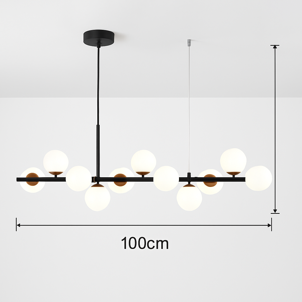lustre post-moderne créatif en verre suspendu avec bande longue