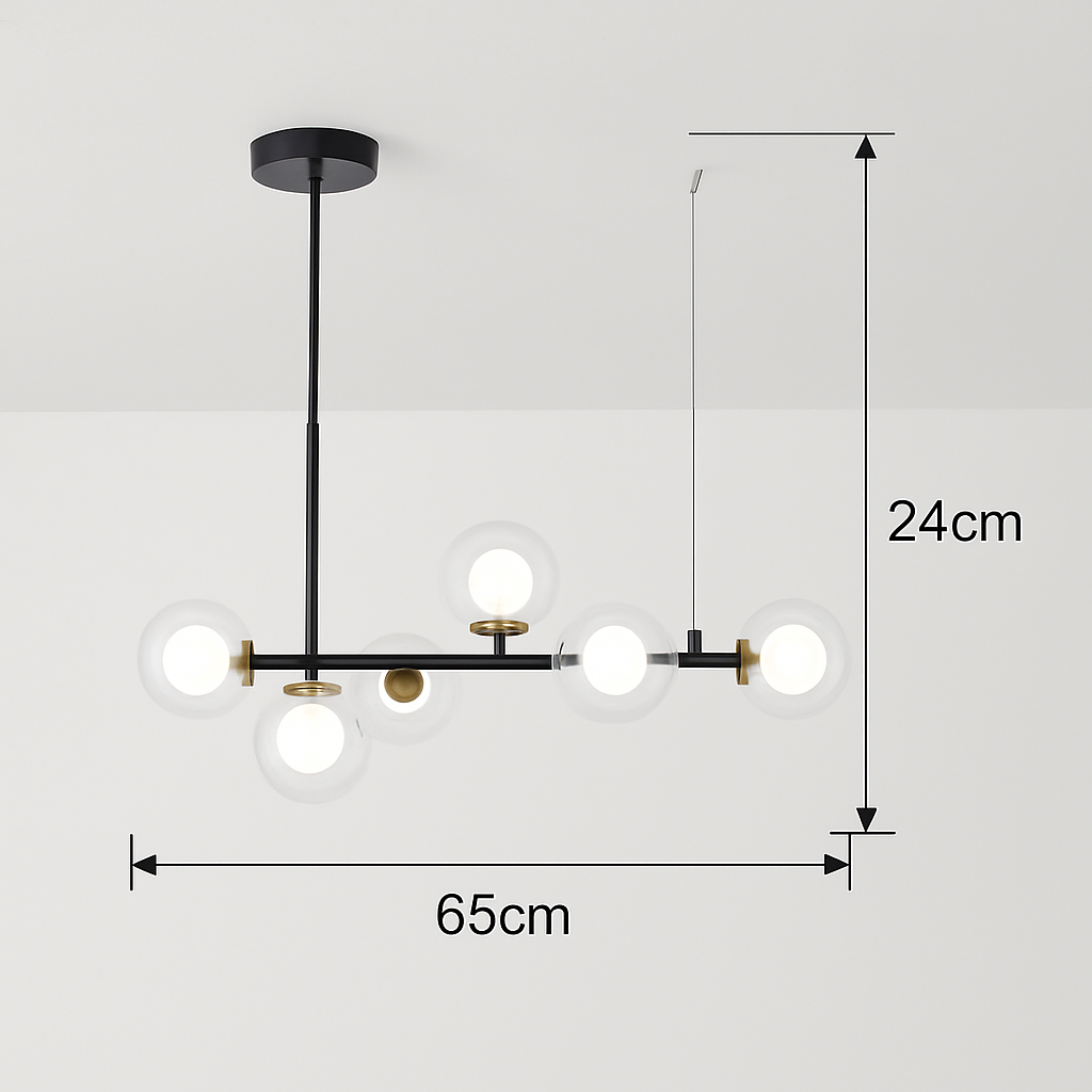 lustre post-moderne créatif en verre suspendu avec bande longue