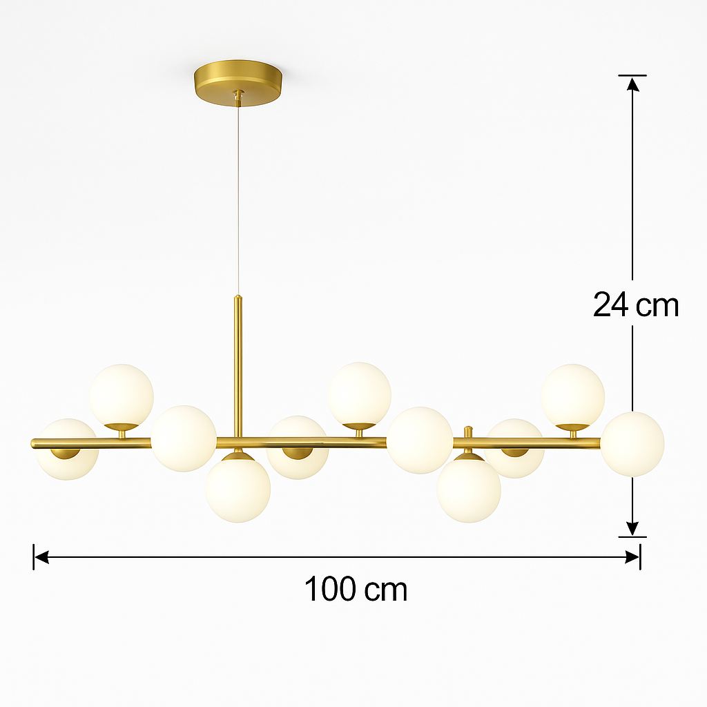 lustre post-moderne créatif en verre suspendu avec bande longue