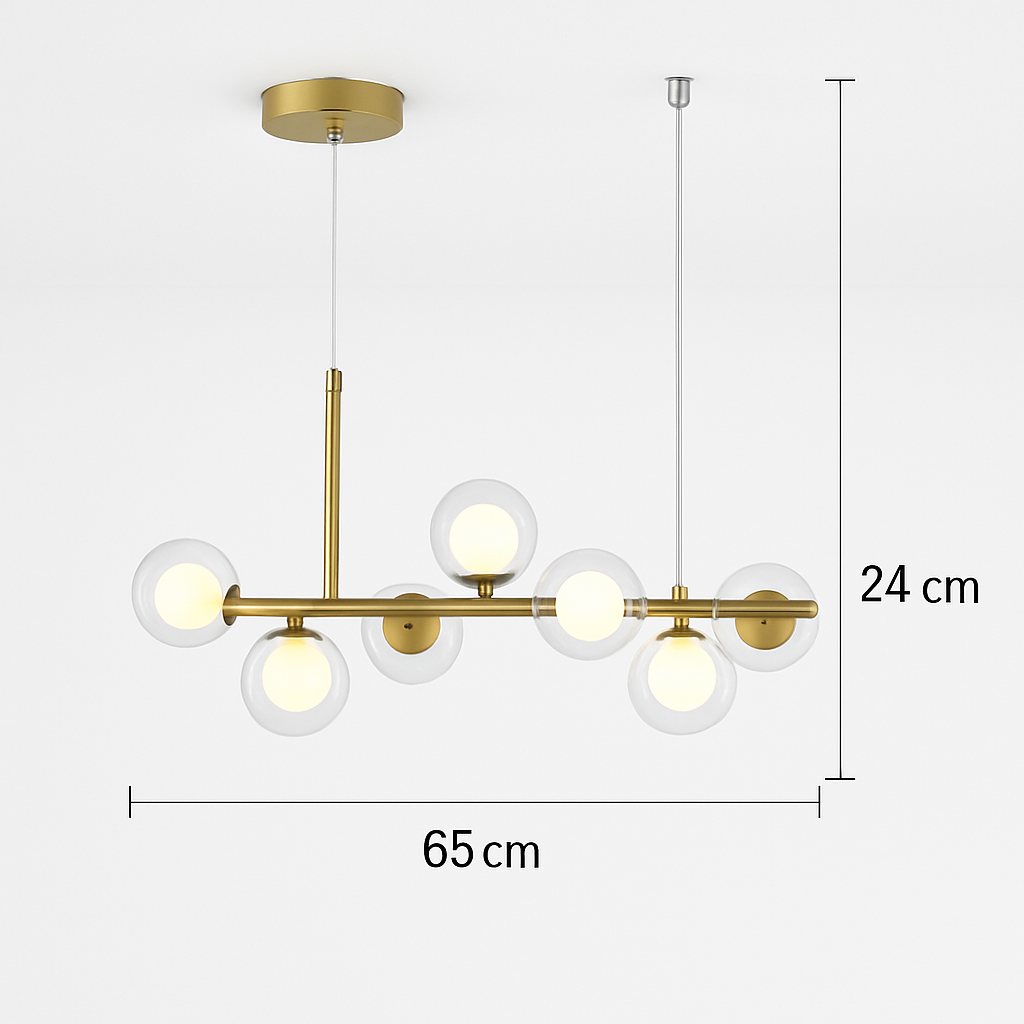 lustre post-moderne créatif en verre suspendu avec bande longue