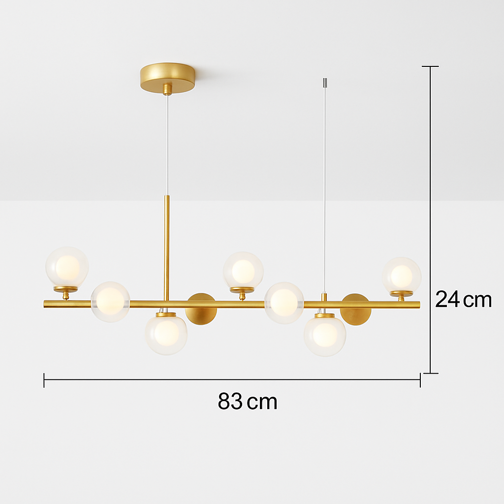 lustre post-moderne créatif en verre suspendu avec bande longue