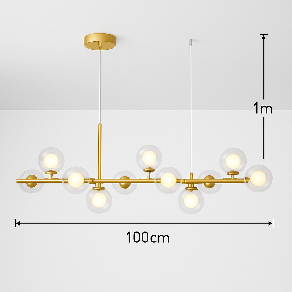 lustre post-moderne créatif en verre suspendu avec bande longue