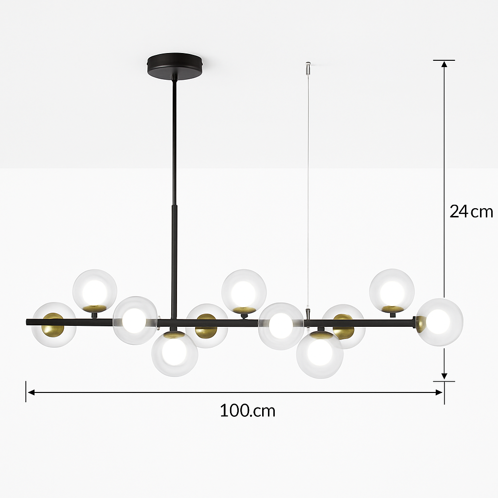lustre post-moderne créatif en verre suspendu avec bande longue
