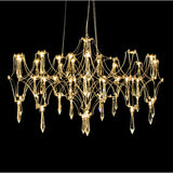 lustre post-moderne cube de lumière en cristal acier inoxydable led