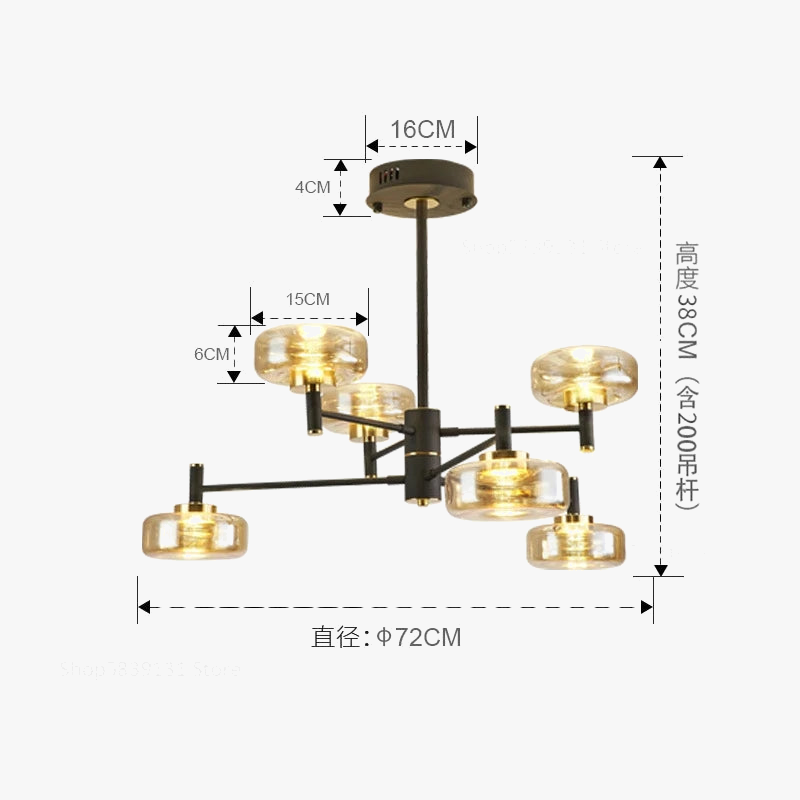 lustre post-moderne de luxe en verre nordique éclairage led